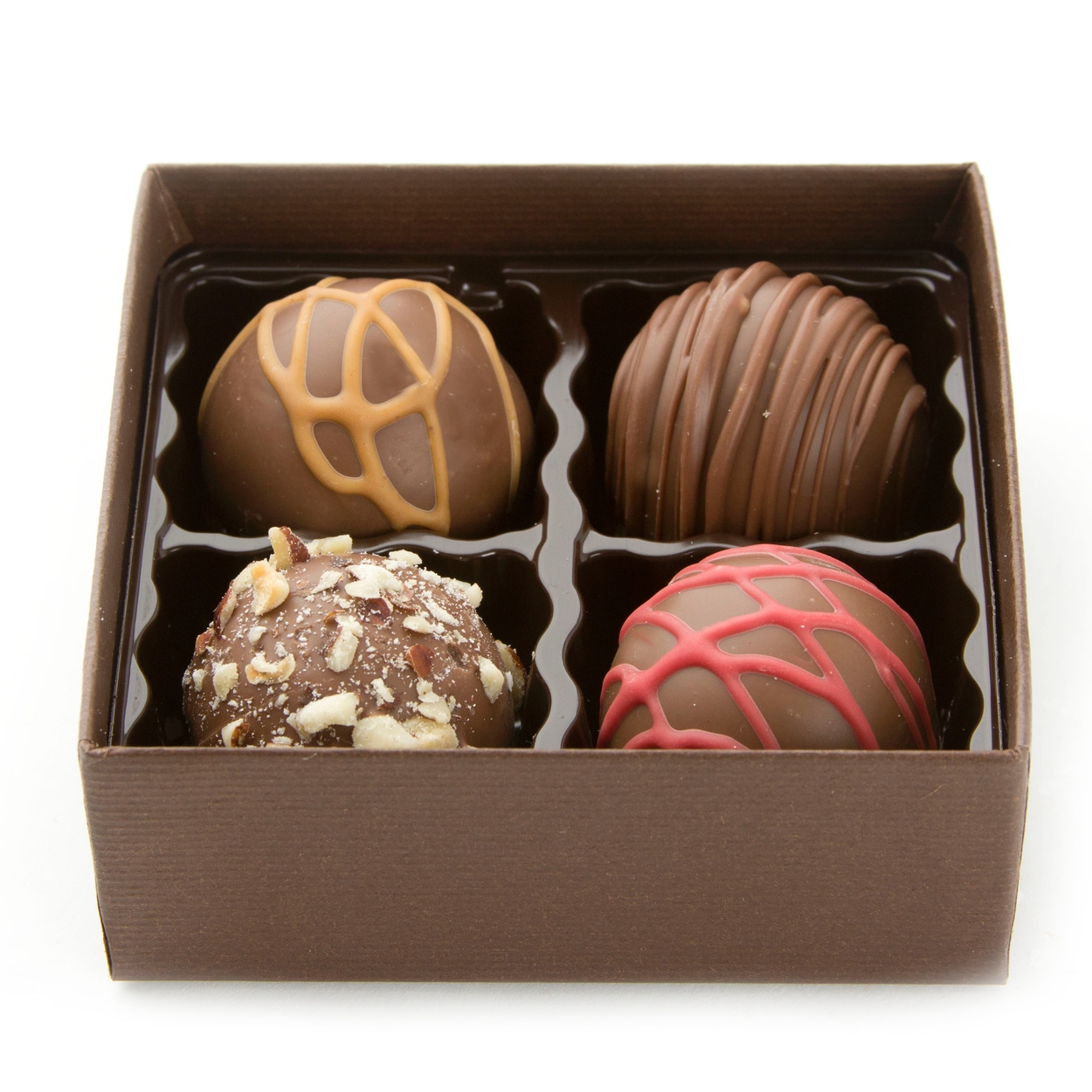 Hand Made Gourmet Truffles T Box 4 Piece Box • Chocolate T Boxes • Bulk Chocolate • Oh 1341